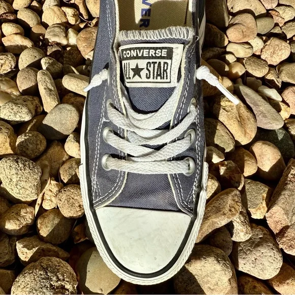 Converse Navy Canvas Slip-On Sneakers size women’s 7.5 - Picture 4 of 9